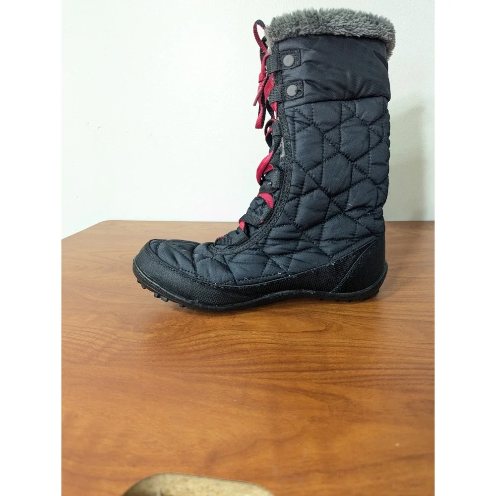 EUC Columbia Omni Grip Youth‎ Girls Minx Boots Black Pink Waterproof 6